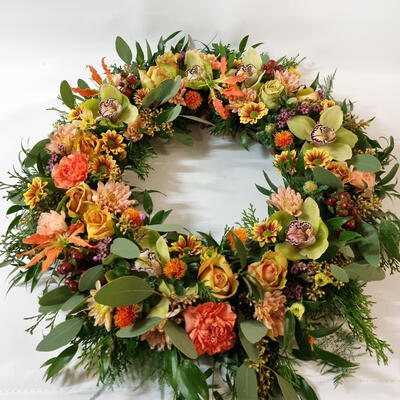 Krans i varmer farger